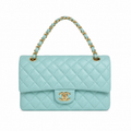 Chanel Classic Quilted Flap Bag | CC Turn-Lock Gold Chain Diamond Quilted — 15.5x25.5cm