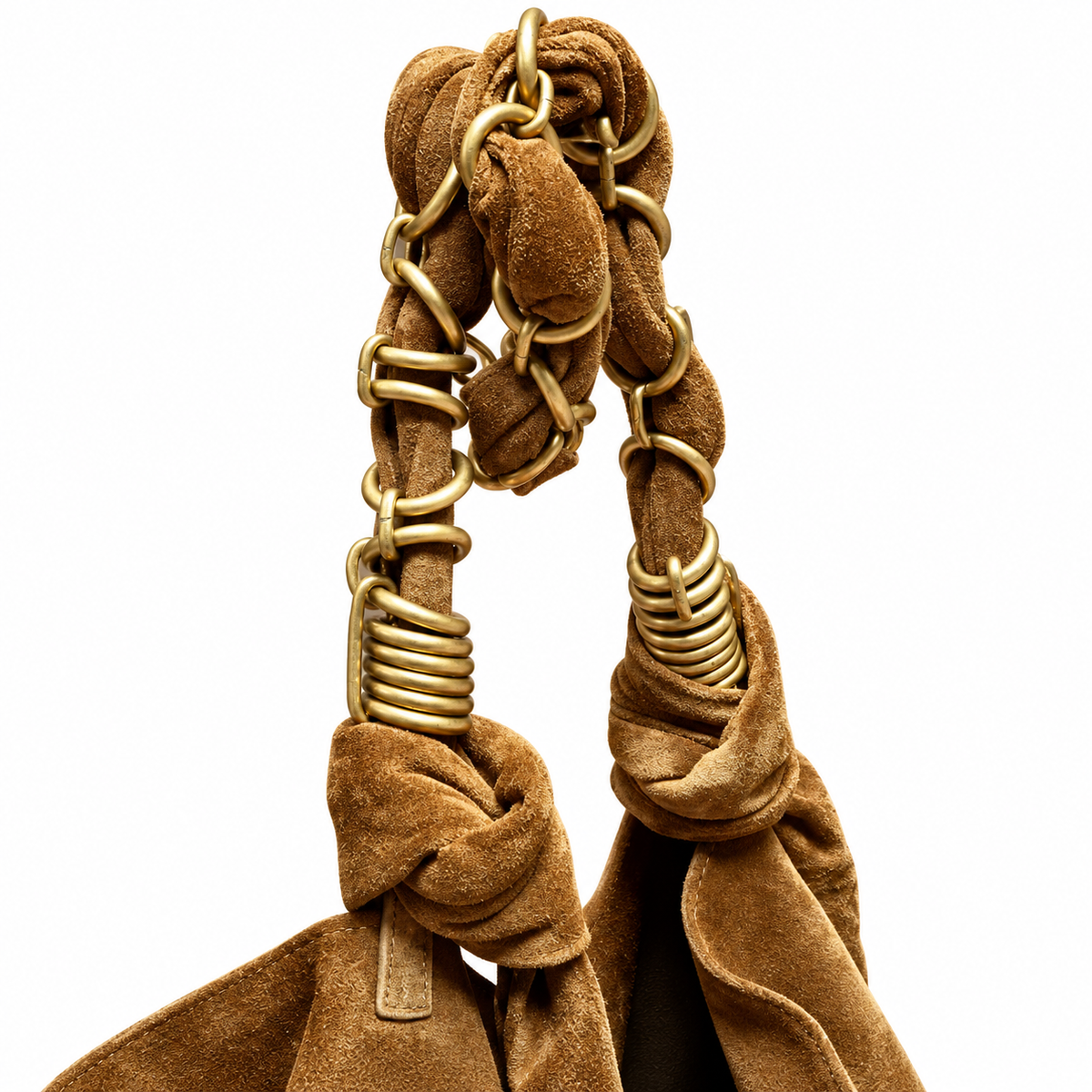 YSL Saint Laurent Squchy Hobo Bag in Camel Suede