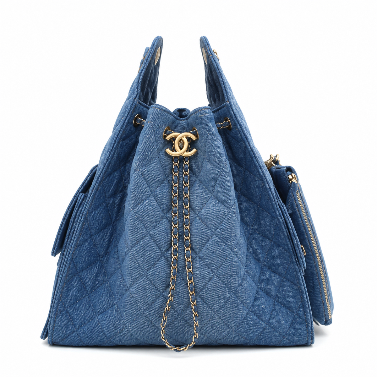 Chanel Classic Quilted Large Top Handle Tote Bag | CC Turn-Lock Chain Strap — 40cm