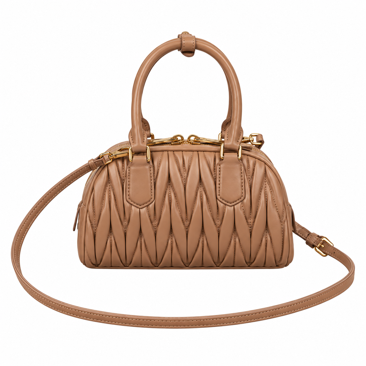 Miu Miu Matelassé Leather Rebel Charm Crossbody Bag