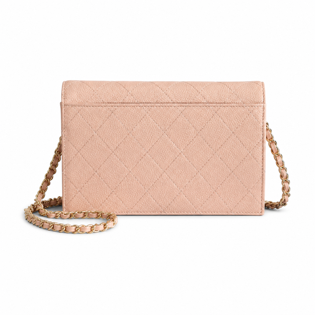 Chanel Timeless CC WOC Caviar Quilted Chain Bag in Pink