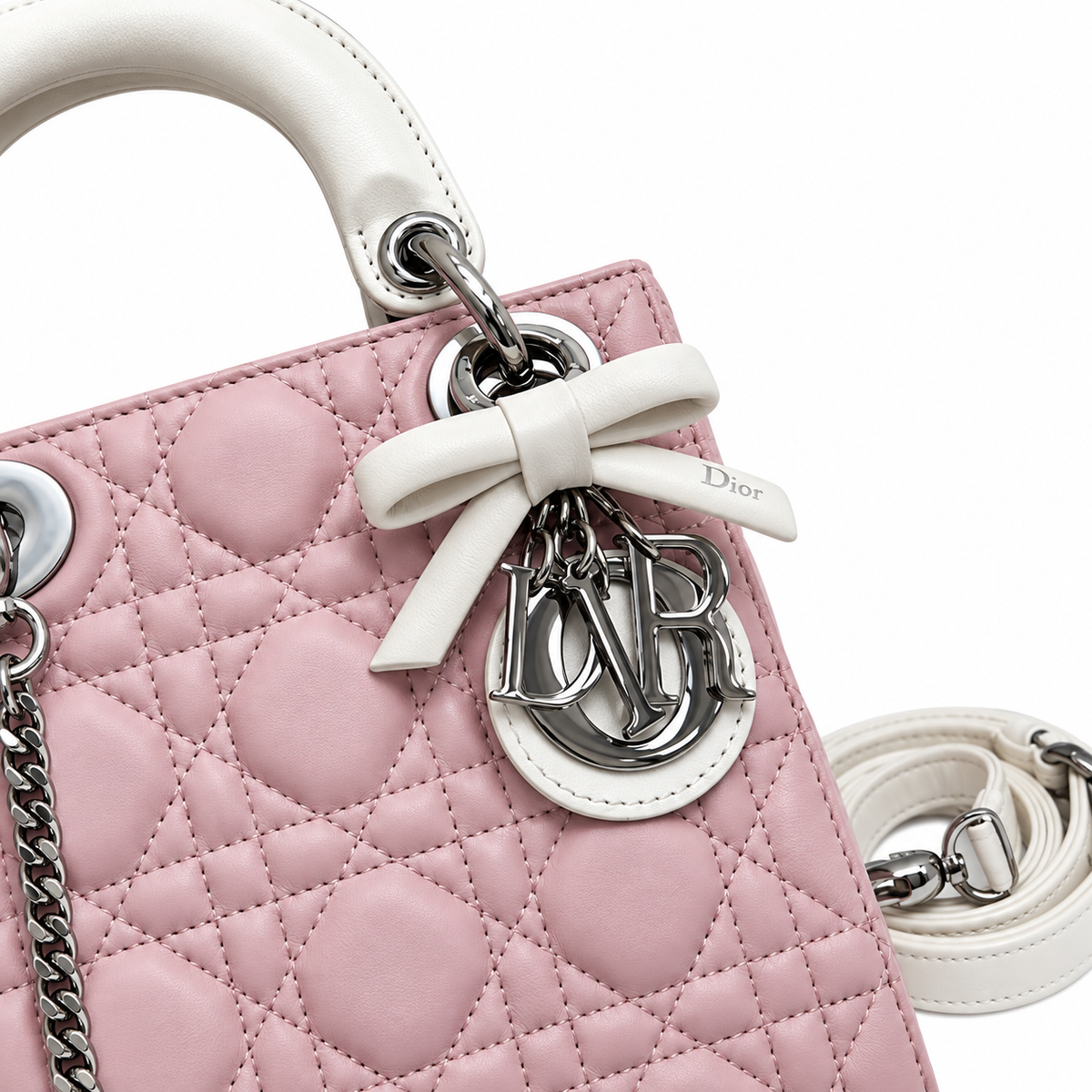 Dior Cannage Quilted Top Handle Crossbody Bag 17cm