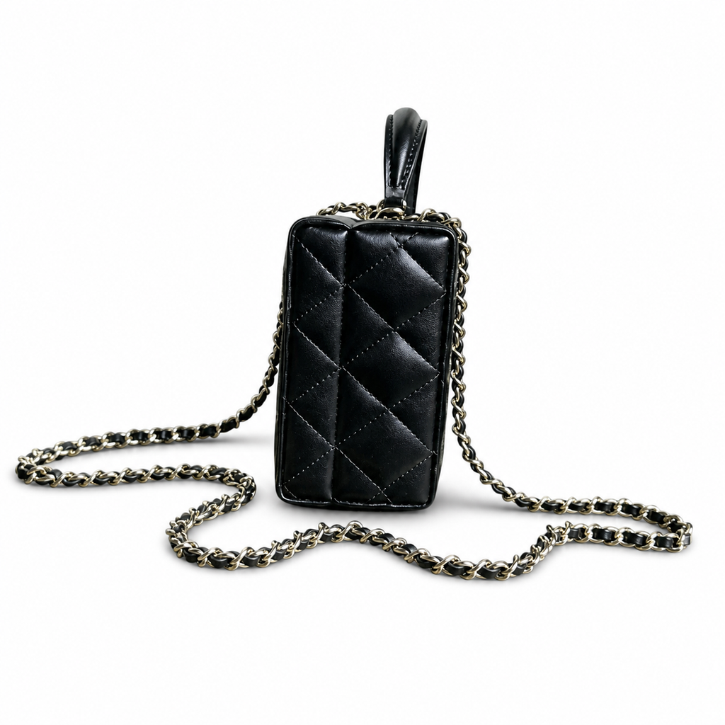 Chanel Mini Classic Quilted Flap Bag Black Lambskin | Gold CC Turn-Lock — 18cm