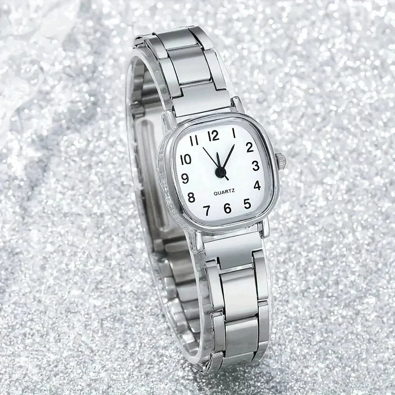 Women's Square Starry Sky Watch – Rose Gold Crystal Steel Bracelet