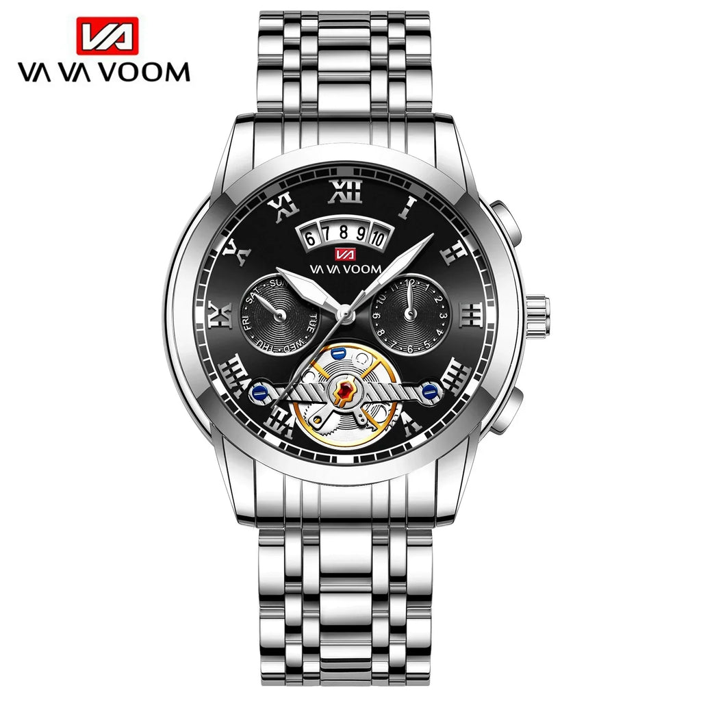 LE DUSHINU Men's Tourbillon Automatic – Blue Gold Steel Bracelet
